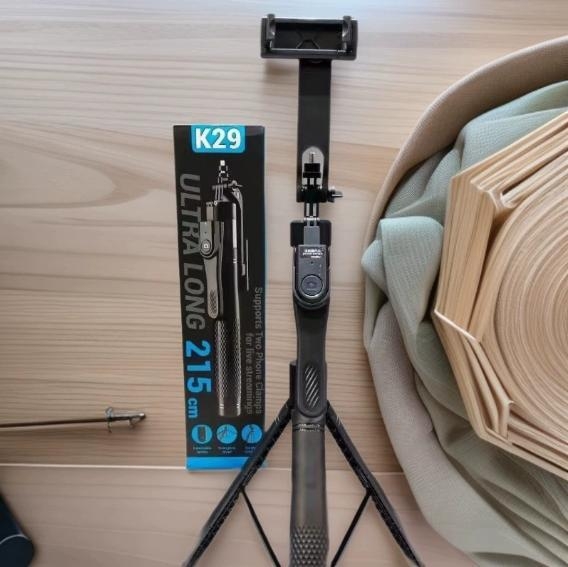 K29 Bluetooth Selfie Štip s aluminijskim držačem za fotografije i podni-stativom za prijenos uživo, 500 g