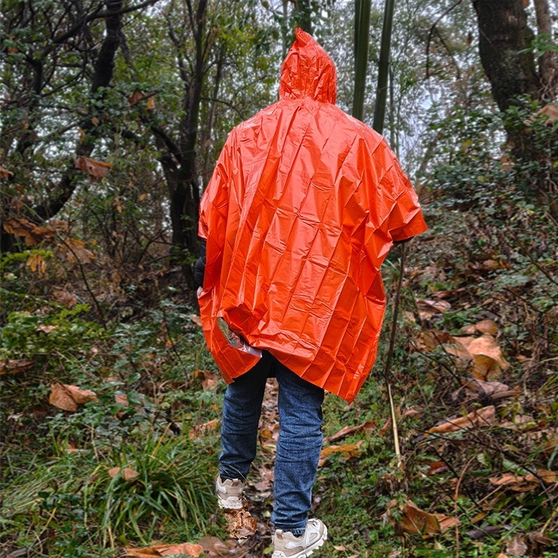 Vanjska hitna izolacijska deka, dvostruka, otporna na vjetar, folijska deka za preživljavanje, model Raincoat