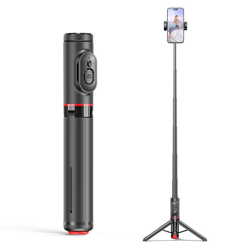 Selfie štap s integriranim stativom, laserski graviran logotip, Bluetooth, uključuje daljinski upravljač, model TT11/TT11S, materijal ABS + aluminijska legura, prilagodba brenda
