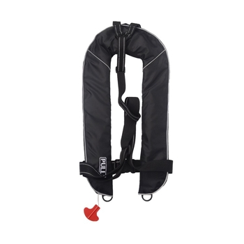 Vestă de salvare gonflabilă pentru adulți, complet automată, 150N flotabilitate, model AG19075, țesătură PU acoperire 300D Oxford