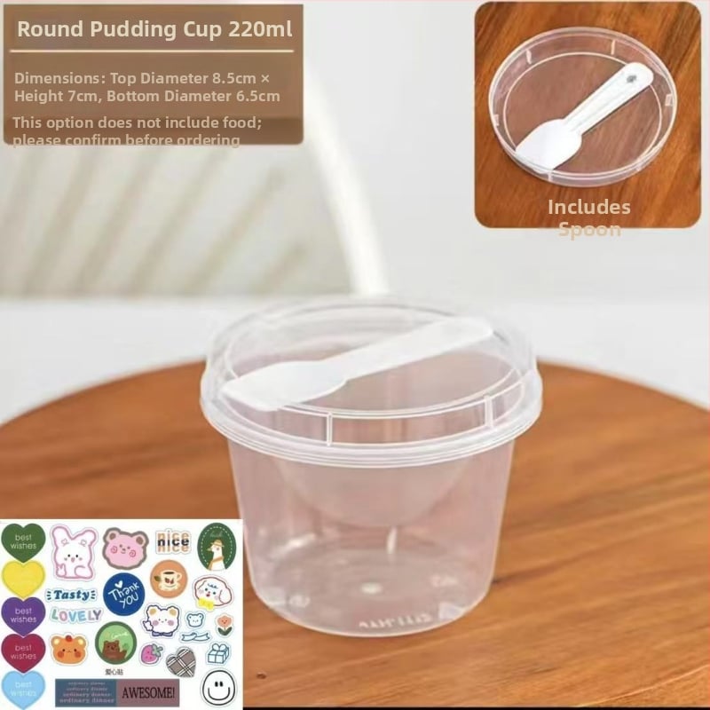 Jednokratna plastična posuda za puding, otporna na visoke temperature, za žele, jogurt i mousse, bez poklopca