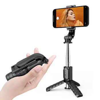 CYKE Bluetooth Selfie Stick με μικρή επιτραπέζια βάση για live streaming σε smartphone, ανοξείδωτο τρίποδο με LED φως, μοντέλο Q11, τηλεχειριστήριο περιλαμβάνεται