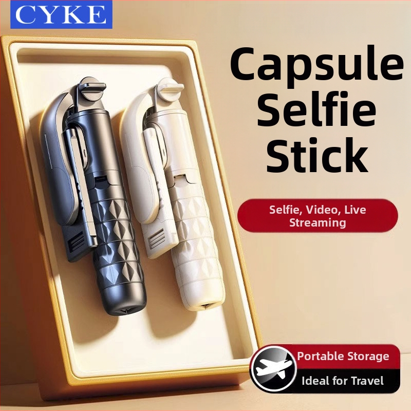 CYKE Bluetooth Selfie Stick με μικρή επιτραπέζια βάση για live streaming σε smartphone, ανοξείδωτο τρίποδο με LED φως, μοντέλο Q11, τηλεχειριστήριο περιλαμβάνεται