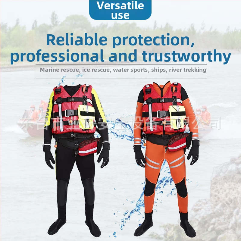 Διασωστικό ένδυμα ύδατος – διαιρούμενος υγρός σωστικός εξοπλισμός με μακριά μανίκια για πλημμύρες, μοντέλο Wet Rescue Equipment