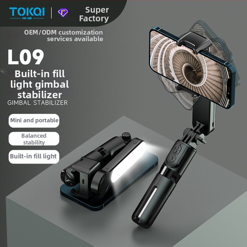 L09 ručný stabilizátor s Bluetoothom a selfie tyčou, osvetlenie pre krásu, stabilizácia proti otrasom, VLOG, mini gimbal s jednou osou