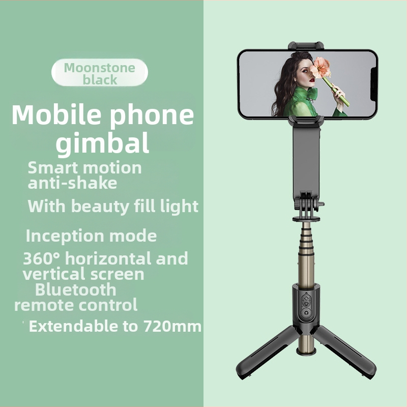 L09 ručný stabilizátor s Bluetoothom a selfie tyčou, osvetlenie pre krásu, stabilizácia proti otrasom, VLOG, mini gimbal s jednou osou