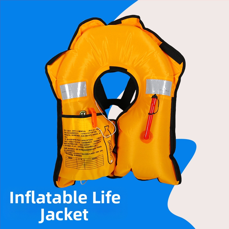 Shun Cheng Dospelá nafukovacia záchranná vesta, automatické nafúknutie, prenosná, na rybolov