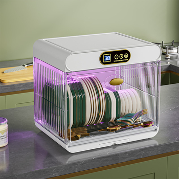 Ormarić za sušenje i sterilizaciju posuđa — kompaktni, sve-u-jednom UV ormarić s poklopcem i odvodnim stalkom; materijal PP+PET, marka Yile, porijeklo Taizhou