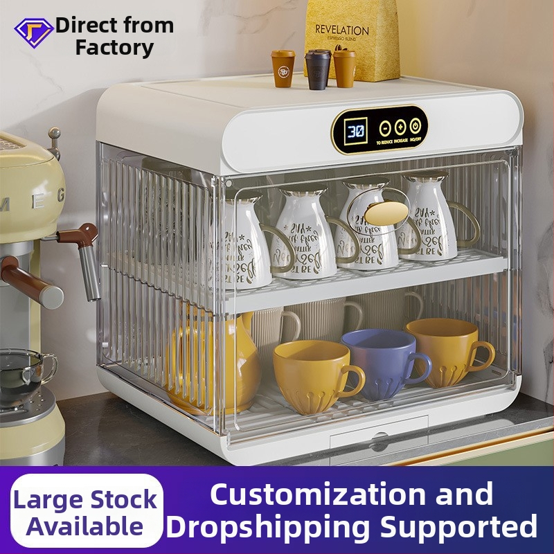 Ormarić za sušenje i sterilizaciju posuđa — kompaktni, sve-u-jednom UV ormarić s poklopcem i odvodnim stalkom; materijal PP+PET, marka Yile, porijeklo Taizhou