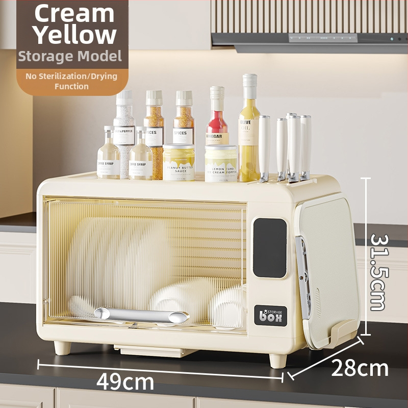 Ormarić za sušenje i sterilizaciju posuđa — kompaktni, sve-u-jednom UV ormarić s poklopcem i odvodnim stalkom; materijal PP+PET, marka Yile, porijeklo Taizhou