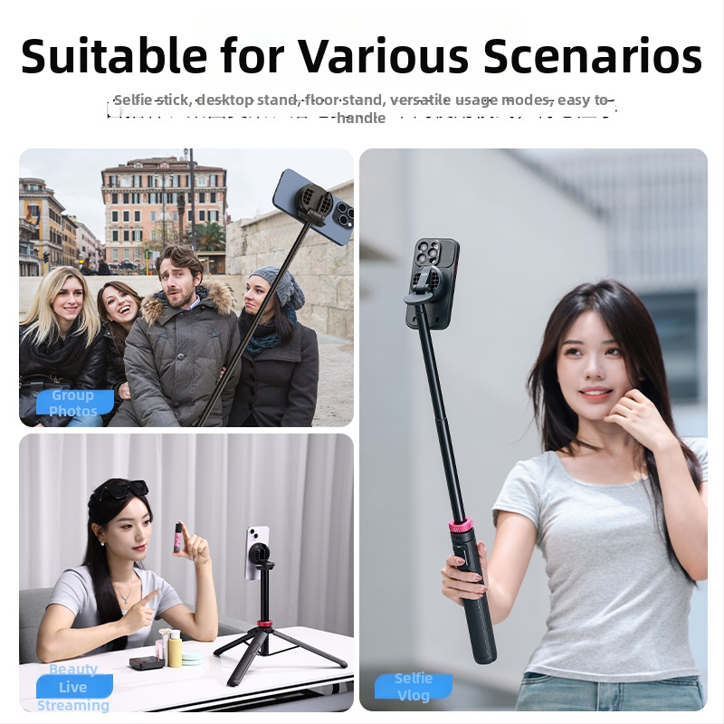 MT84 Selfie tyč pre mobilný telefón – Bluetooth diaľkové, ABS+ hliníková zliatina, podpora IBIS, Univerzálna kompatibilita
