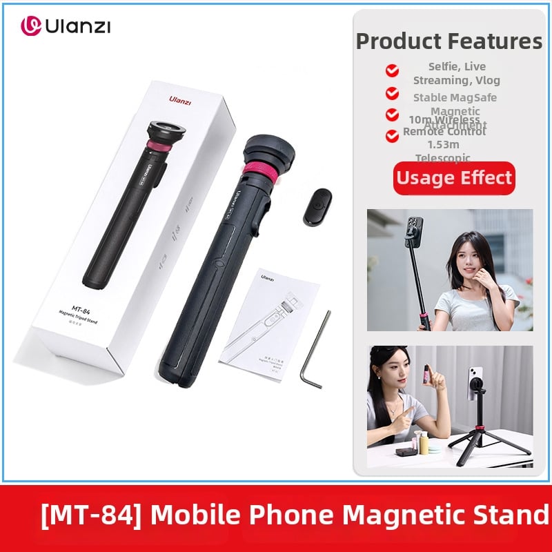 MT84 Selfie tyč pre mobilný telefón – Bluetooth diaľkové, ABS+ hliníková zliatina, podpora IBIS, Univerzálna kompatibilita
