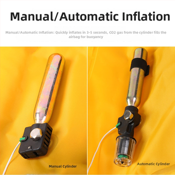 Ενήλικη φουσκωτή σωσίβιο με σχεδίαση γύρω από τον λαιμό, χειροκίνητη και αυτόματη πλήρωση, με πολλαπλούς ανακλαστήρες, κατάλληλο για ψάρεμα και κολύμβηση
