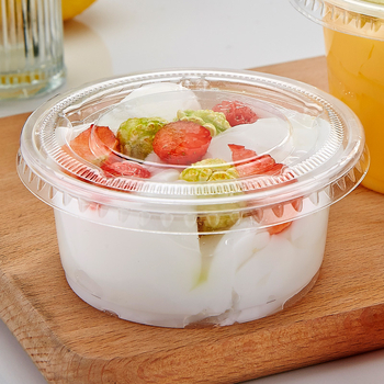 Еднократна чаша за пудинг с капак, кръгла PP чаша за десерти, капацитет 101–200 ml, безопасна за микровълнова печка