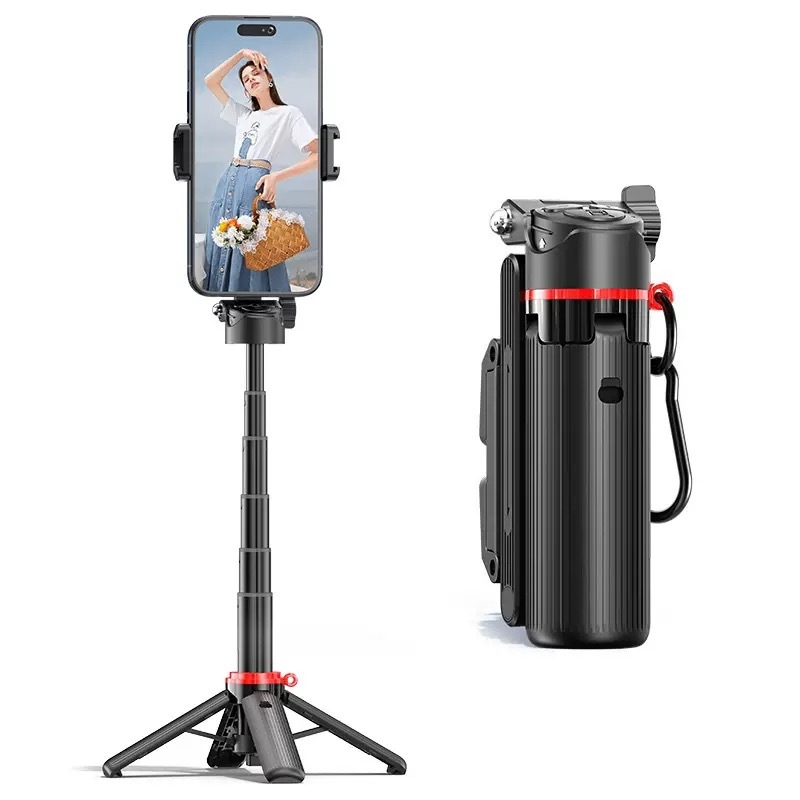 F07 Zoom Mini Selfie Štap s četveronošnim stativom, aluminijska legura, Bluetooth daljinski upravljač, IBIS podrška