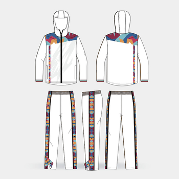 Set trening unisex cu imprimeu digital, glugă, mâneci lungi, geacă și pantaloni, 100% poliester, pentru iarnă, primăvară și toamnă