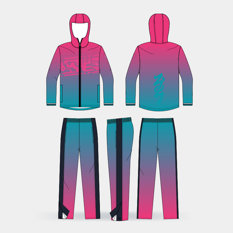 Set trening unisex cu imprimeu digital, glugă, mâneci lungi, geacă și pantaloni, 100% poliester, pentru iarnă, primăvară și toamnă