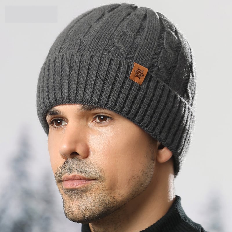 Set de iarnă pentru bărbați, format din trei piese, căciulă tricotată, eșarfă și mănuși cu căptușeală din fleece, îngroșat, rezistent la frig, pentru ciclism în aer liber