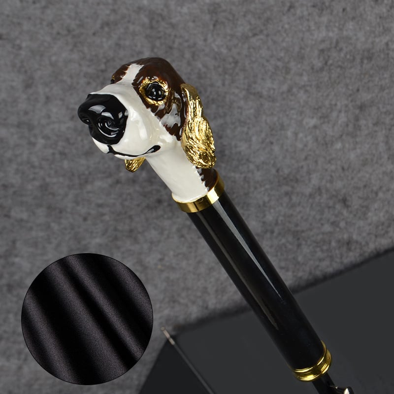 Εξωτερική ομπρέλα γκολφ με καλλιτεχνικό μοτίβο κεφαλής αλόγου, κεφαλής αετού και κρανίου· καμβάς σατέν 210Τ, ράβδοι από ανθρακονήματα, 8 ράβδοι, μακριά λαβή, χειροκίνητο άνοιγμα