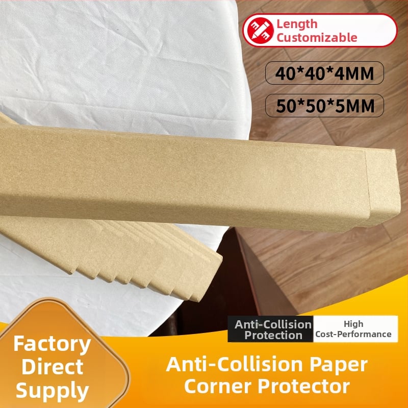 Meridians L‑tvarný papierový ochranný roh, kraftový papier + gáza trubičkový papier, lisovanie, bez loga, hrubý proti kolíznym pásom