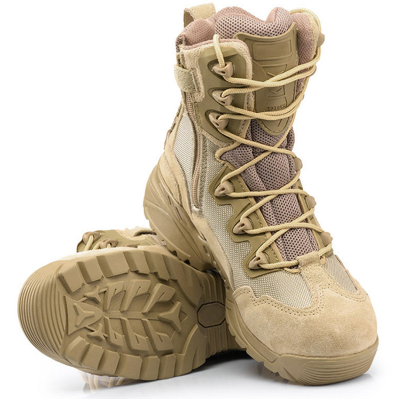 Pantofi de drumeție: partea superioară din piele naturală + plasă; talpă exterioară din cauciuc natural; talpă intermediară din cauciuc; anti-derapare; căptușeală interioară din plasă