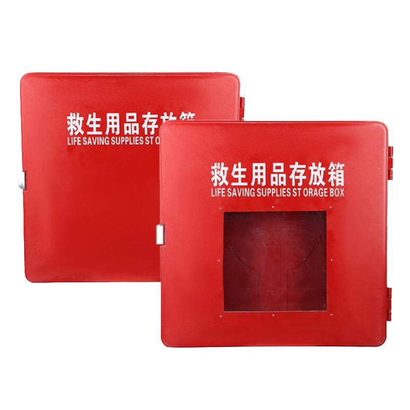 Фибростъклена кутия за съхранение на спасителни екипировки със прозрачно врата, марка Seahorse, модел Life-Saving Supplies Storage Box, персонализирана