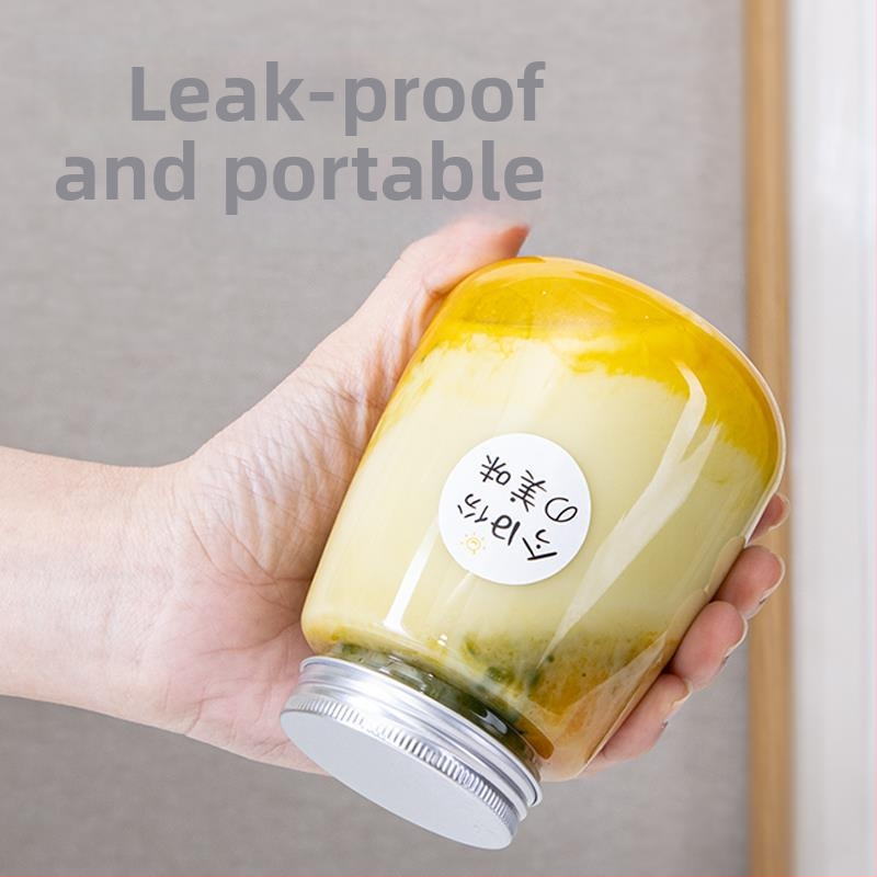 PET fľaša pre kozmetické balenie, U-tvar, priehľadné telo, hliníkové víčko, kapacita 360ml/500ml, sieťotlač