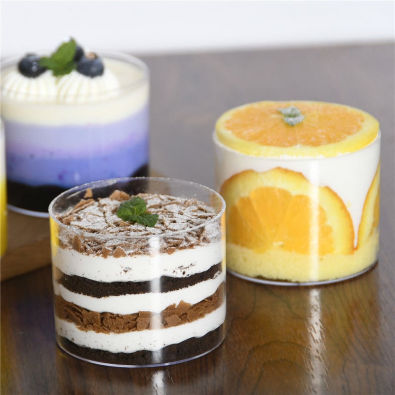 Jednokratna PS plastična čašica za mousse, offset tisk, prilagodljiva, bez poklopca, model 2016