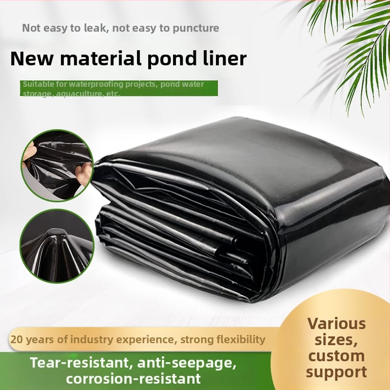 Skladaná HDPE jazerná fólia, čierna, 0,5 mm, proti úniku membrána pre chov rýb, nový materiál