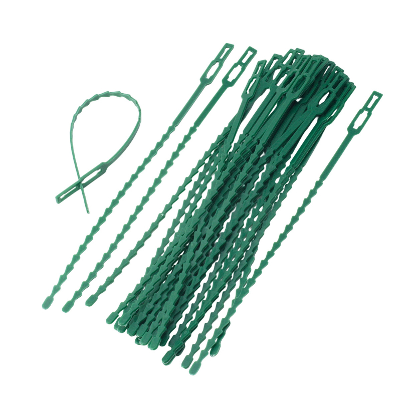 30 kom zelenih višenamjenskih vrtnih vezica, dužine 23 cm – plastične veze za pričvršćivanje, oblik riblje kosti