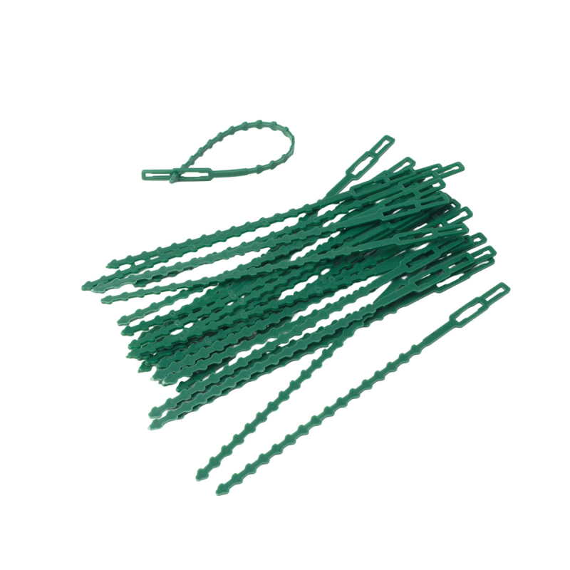 30 kom zelenih višenamjenskih vrtnih vezica, dužine 23 cm – plastične veze za pričvršćivanje, oblik riblje kosti
