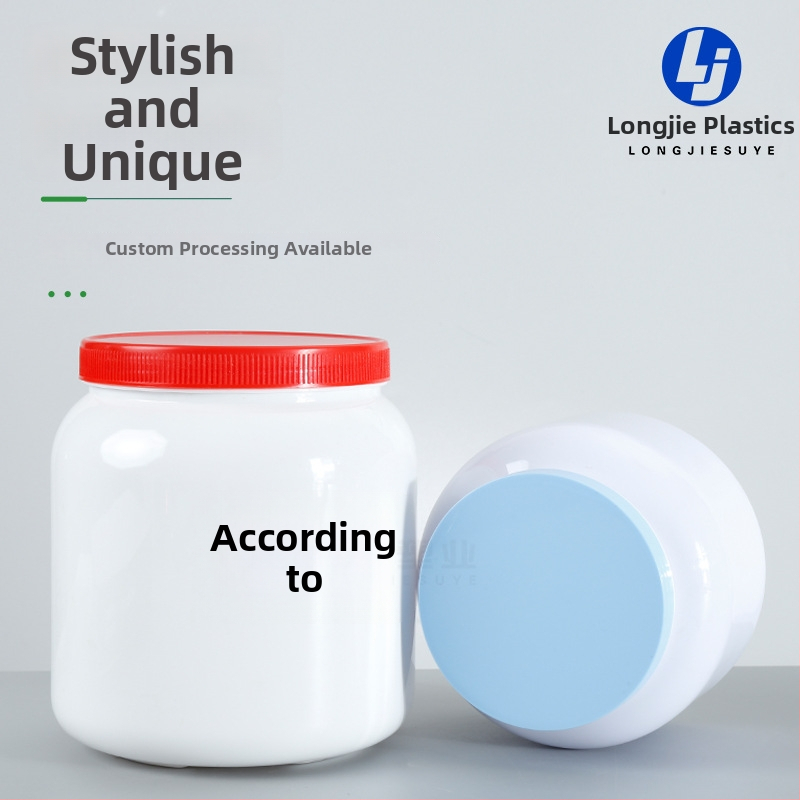 Plastična posuda s širokim otvorom za prah mlijeka za kućne ljubimce i protein prah, kapacitet 500 ml ili 1000 ml, s poklopcem.