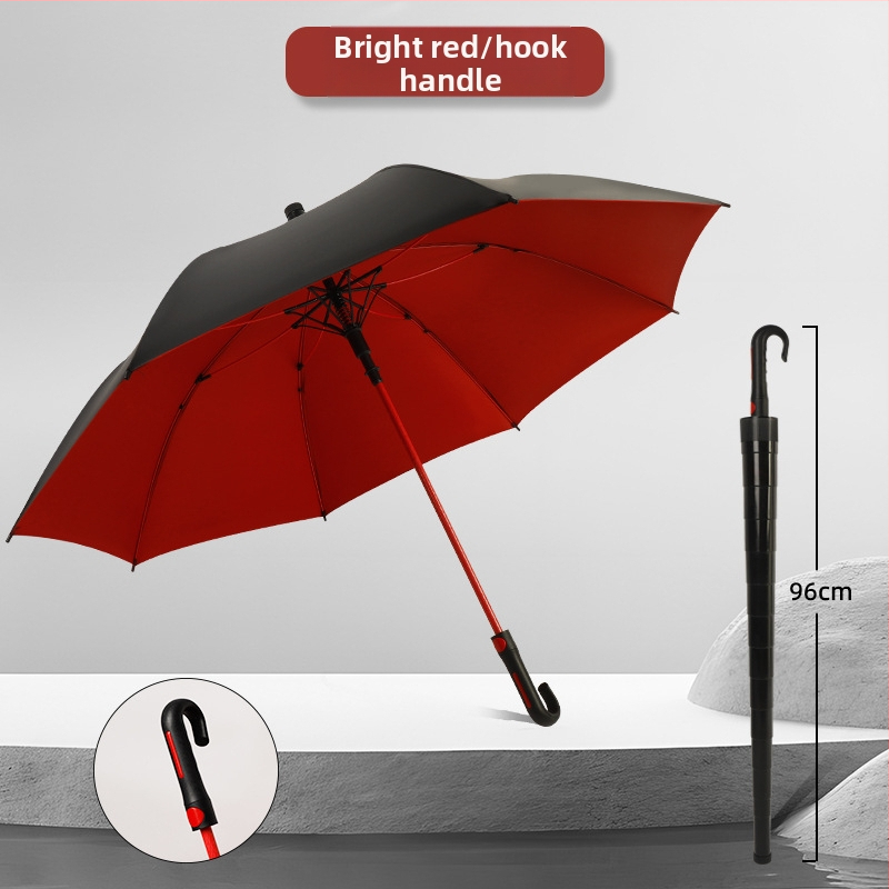 Shenghang muški golf kišobran s dugom drškom, okvir od vlakana, 8 rebara, potpuno automatsko otvaranje, UV zaštita UPF >50, Impact Cloth 190T tkanina