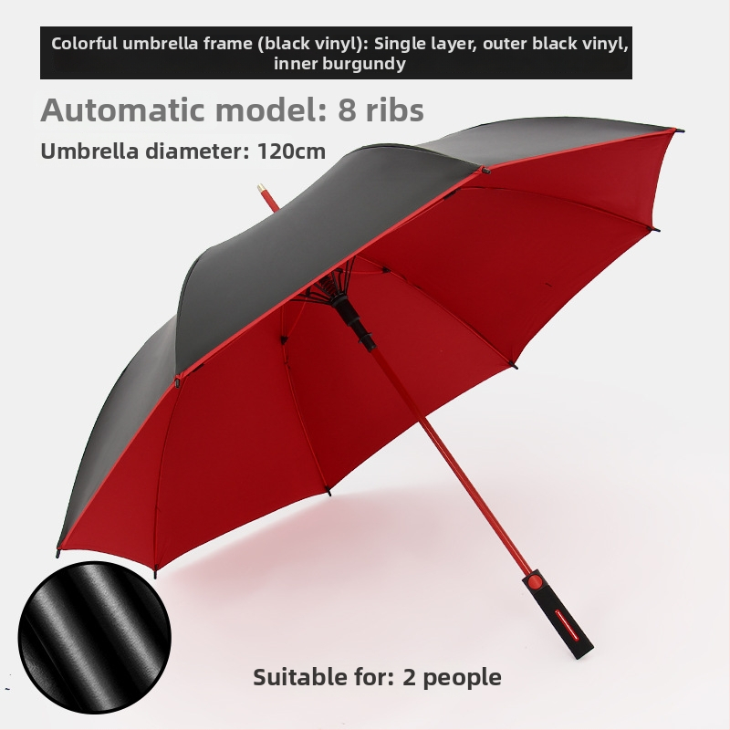 Shenghang muški golf kišobran s dugom drškom, okvir od vlakana, 8 rebara, potpuno automatsko otvaranje, UV zaštita UPF >50, Impact Cloth 190T tkanina