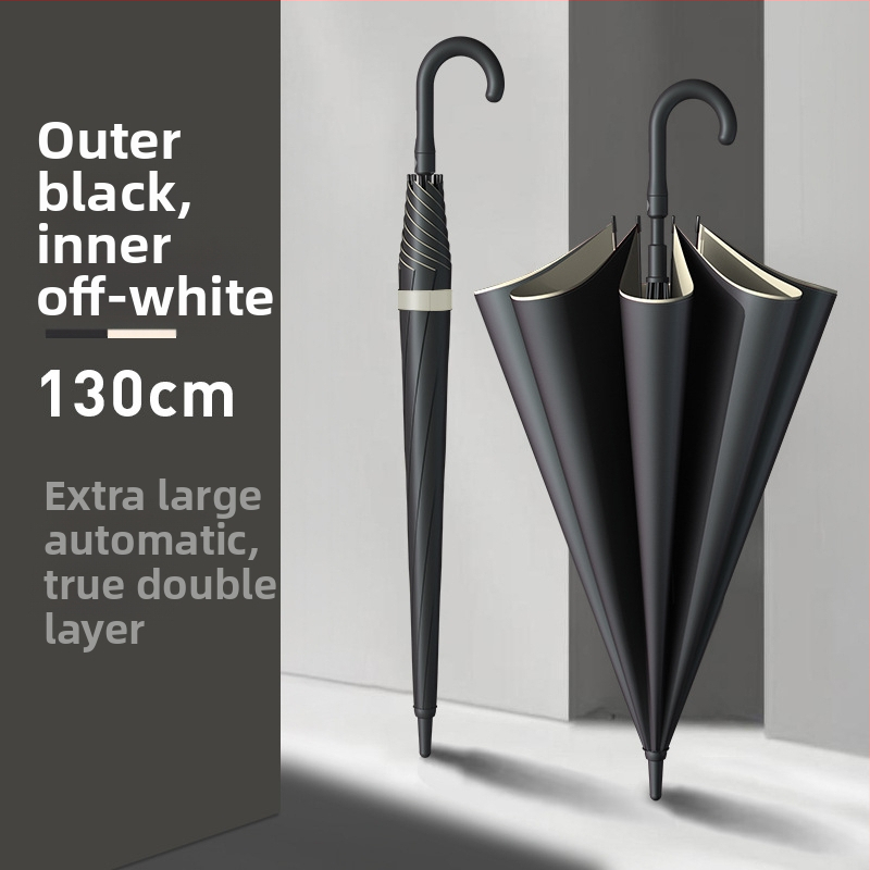 Shenghang muški golf kišobran s dugom drškom, okvir od vlakana, 8 rebara, potpuno automatsko otvaranje, UV zaštita UPF >50, Impact Cloth 190T tkanina