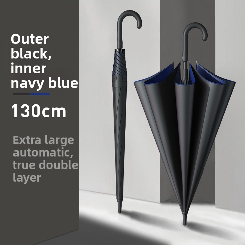Shenghang muški golf kišobran s dugom drškom, okvir od vlakana, 8 rebara, potpuno automatsko otvaranje, UV zaštita UPF >50, Impact Cloth 190T tkanina