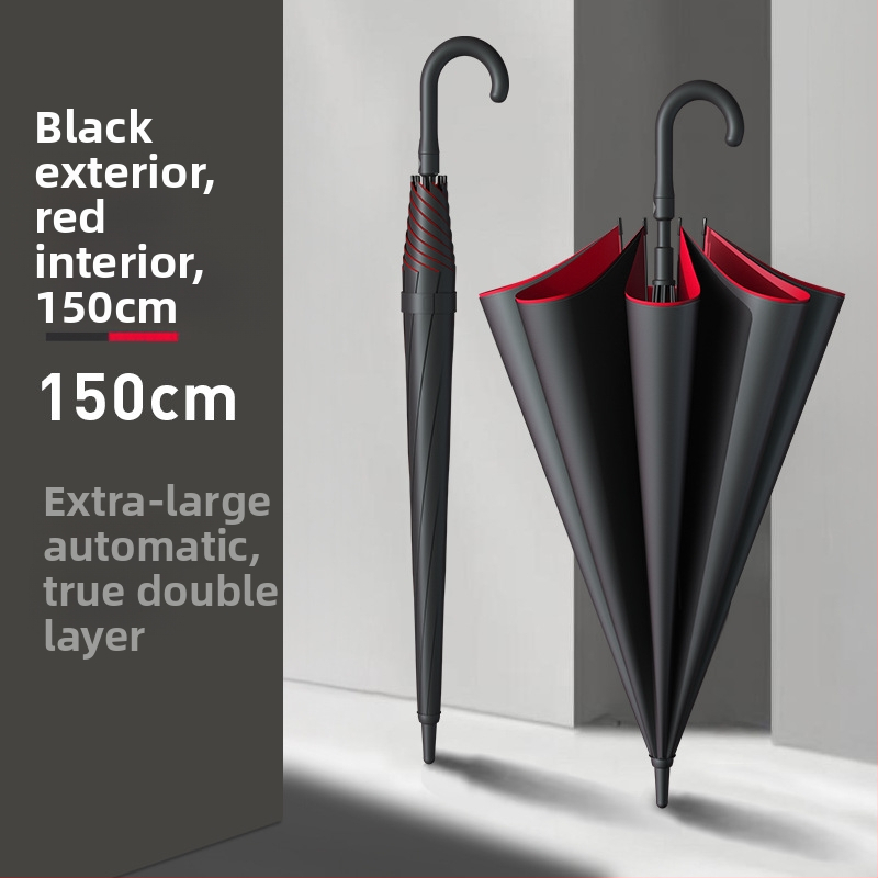 Shenghang muški golf kišobran s dugom drškom, okvir od vlakana, 8 rebara, potpuno automatsko otvaranje, UV zaštita UPF >50, Impact Cloth 190T tkanina