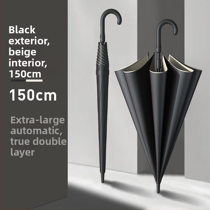 Shenghang muški golf kišobran s dugom drškom, okvir od vlakana, 8 rebara, potpuno automatsko otvaranje, UV zaštita UPF >50, Impact Cloth 190T tkanina