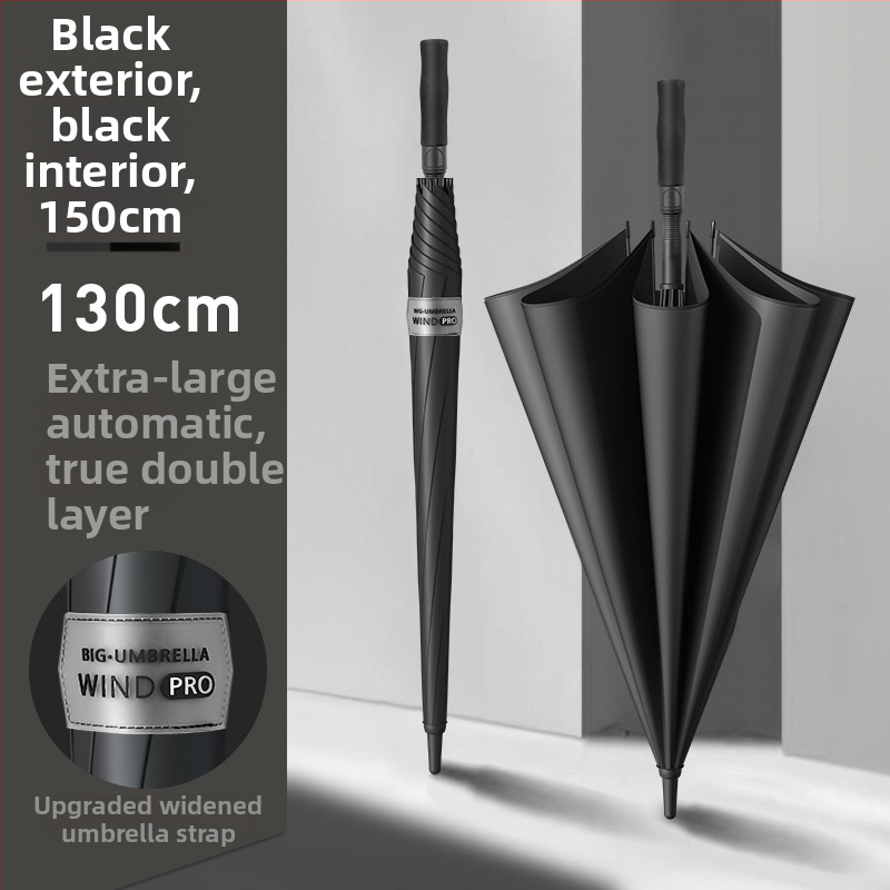 Shenghang muški golf kišobran s dugom drškom, okvir od vlakana, 8 rebara, potpuno automatsko otvaranje, UV zaštita UPF >50, Impact Cloth 190T tkanina