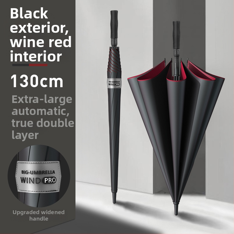 Shenghang muški golf kišobran s dugom drškom, okvir od vlakana, 8 rebara, potpuno automatsko otvaranje, UV zaštita UPF >50, Impact Cloth 190T tkanina