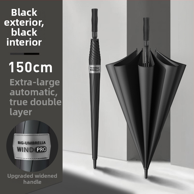 Shenghang muški golf kišobran s dugom drškom, okvir od vlakana, 8 rebara, potpuno automatsko otvaranje, UV zaštita UPF >50, Impact Cloth 190T tkanina