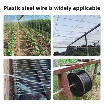 Anrui šňúrka na podporu viniča do skleníka, PET materiál s plasticko-ocelovým drôtom, vhodná pre záhradu a poľnohospodárske pestovanie