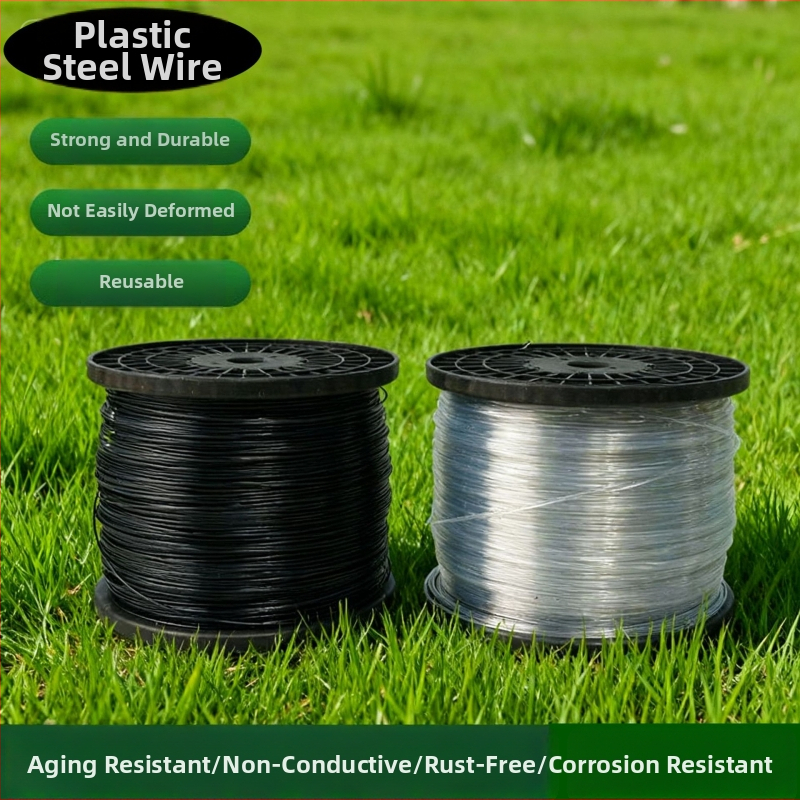 Anrui šňúrka na podporu viniča do skleníka, PET materiál s plasticko-ocelovým drôtom, vhodná pre záhradu a poľnohospodárske pestovanie