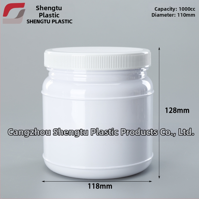 Prozirni PET spremnik za proteinski prah sa širokim otvorom, 1000 ml, plastični poklopac