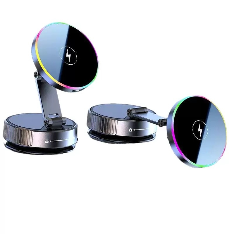 K5 magnetski držač za mobitel u automobilu s vakuumom, bežično punjenje 15W, snažan magnet N52, model 6822, rotacija 360°