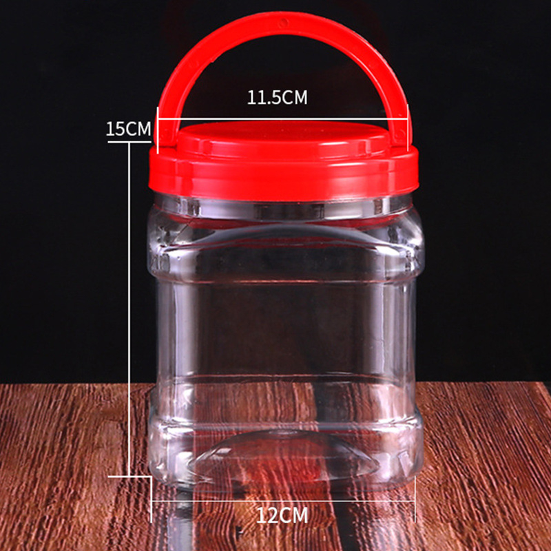 Kvadratni PET spremnik za med s ručkom, čvrst plastični kućište, zatvorena ambalaža