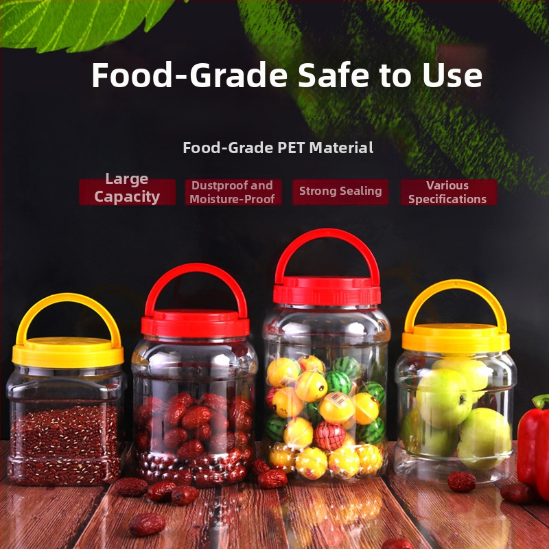 Kvadratni PET spremnik za med s ručkom, čvrst plastični kućište, zatvorena ambalaža