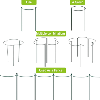 Gui yu Félköríves műanyag bevonatú növénytámasz gyűrű, virágtartó állvány kerthez