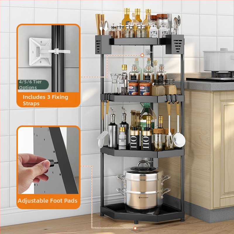 Alumíniumötvözetből készült konyhai állvány, padlón álló, többfunkciós, téglalap alakú dizájn