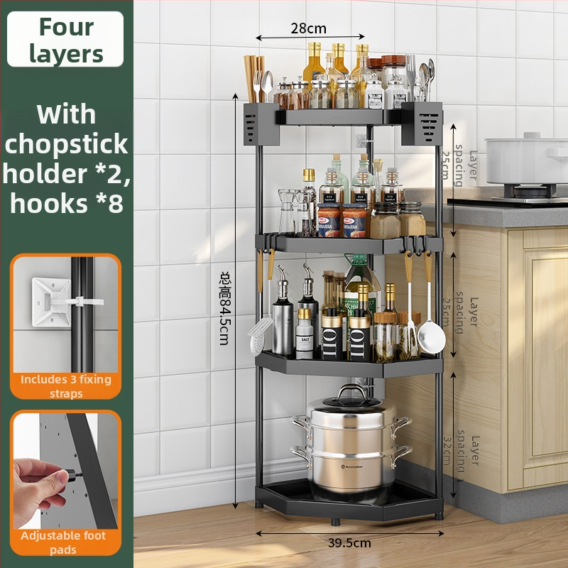 Alumíniumötvözetből készült konyhai állvány, padlón álló, többfunkciós, téglalap alakú dizájn